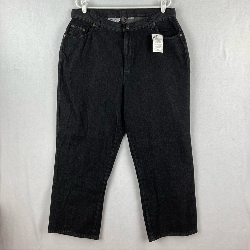 Main Street Blues Women’s Black Denim Jeans Size 20 WP Straight leg 100% Cotton